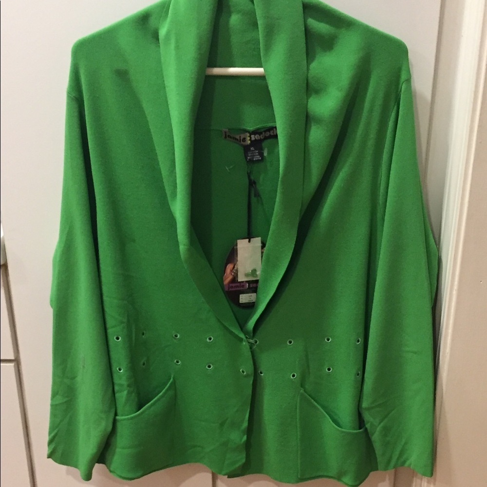 Jamie Sadock Knit Cardigan Kelly Green XL NWT MSRP $170 - Picture 8 of 8